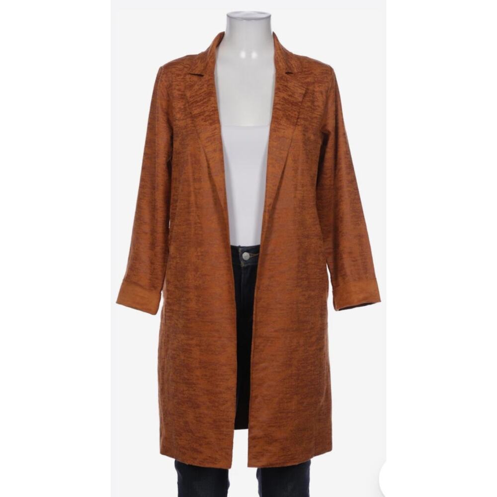 Yest The Netherlands Open Front Jacket Long Length Blazer Womens Size 8 Orange
